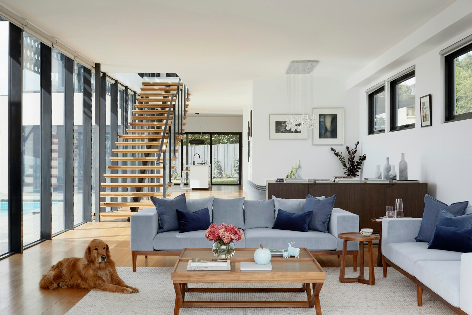 Refined neutral room with carefully coordinated painted surfaces